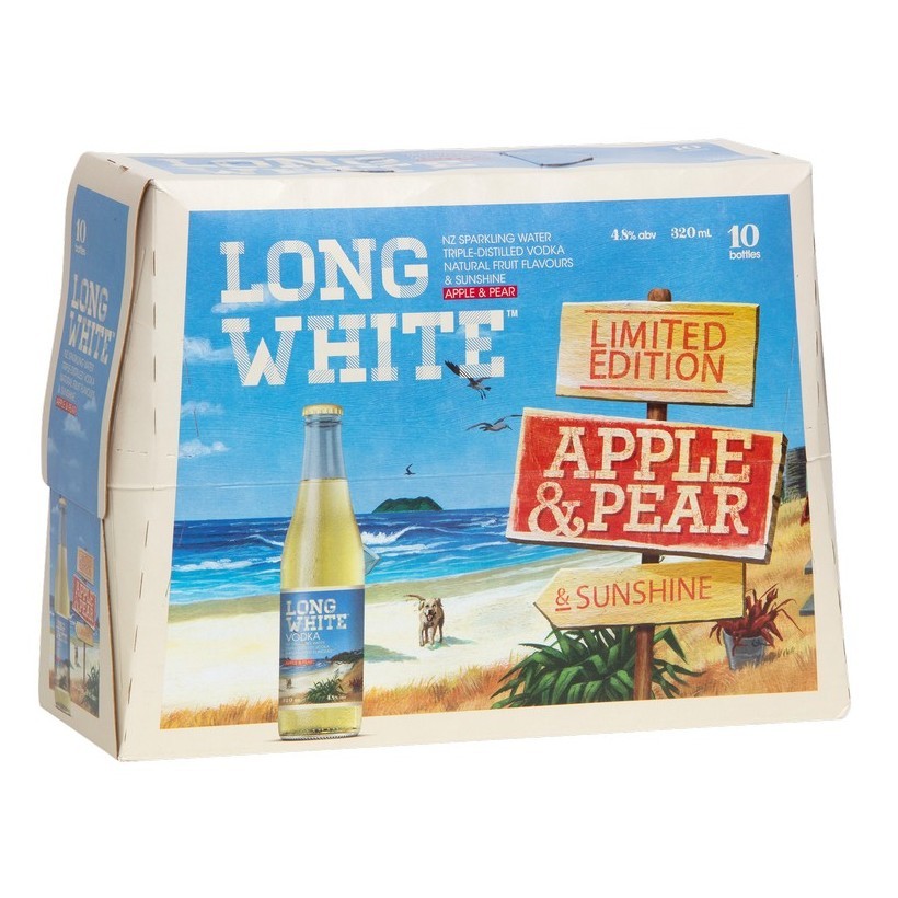 Long White Apple & Pear 10pk bottles Long White Apple & Pear 10pk Btls

