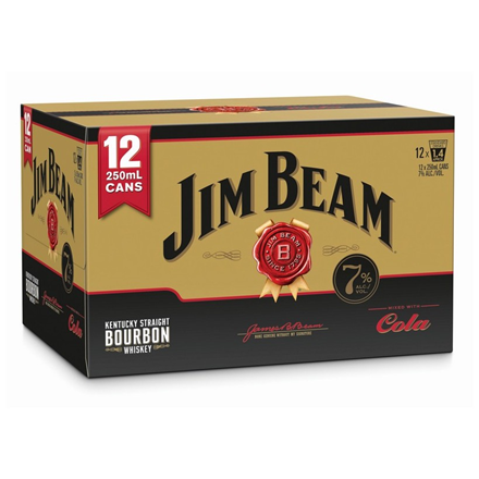 Jim Beam Gold 7% 12pk 250ml cans Jim Beam Gold 7% 12pk 250ml Cans