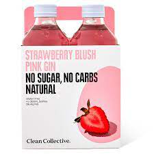 Clean Collective Strawberry Blush Pink Gin 300ml 4pk bottles Clean Collective Strawberry Blush Pink Gin 4bott
