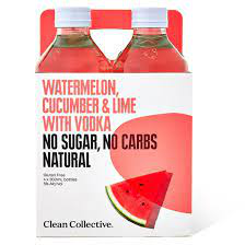 Clean Collective Vodka Watermelon Cucumber & Lime 300ml  4pk bottles Clean Collective Watermelon Cucumber & Lime